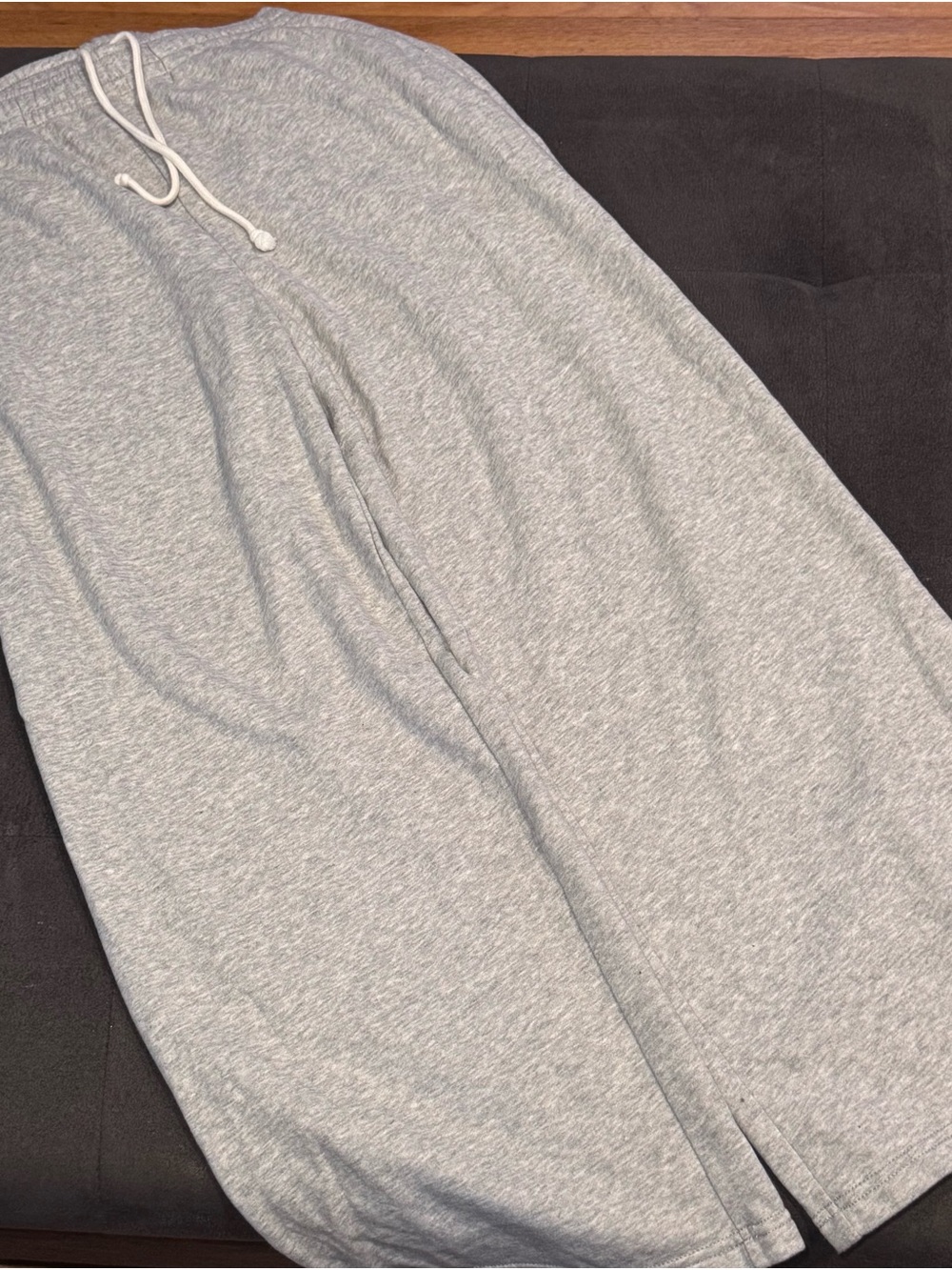 American Eagle Light Heather Gray Wide Leg Drawstring Joggers Sweatpants
